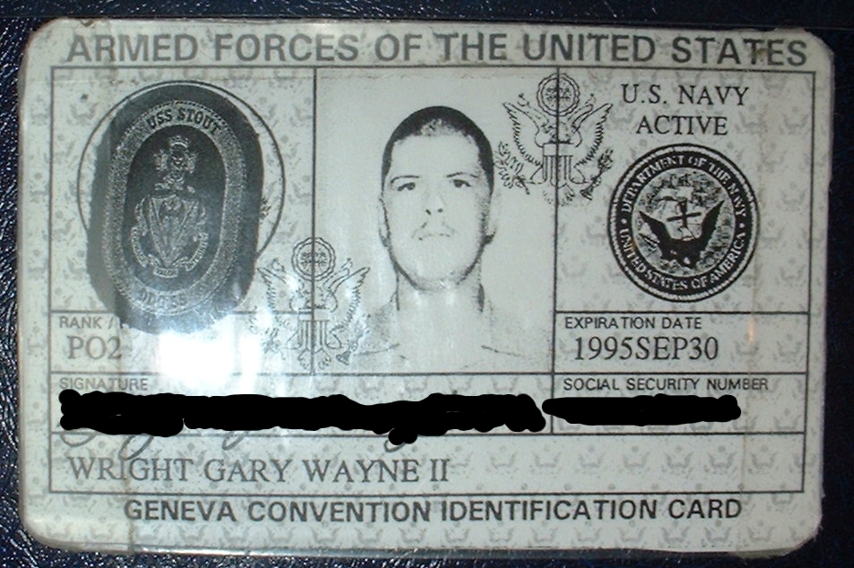 Military ID for Gary Wright II